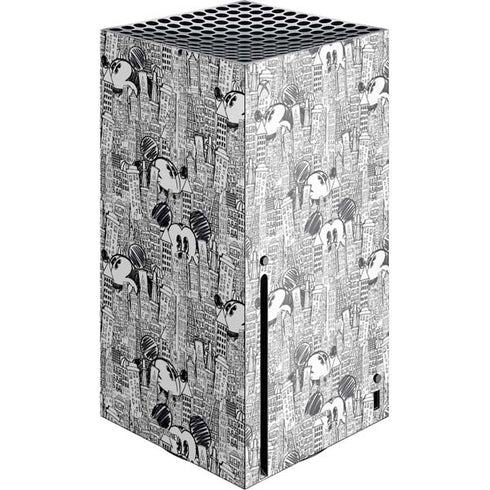 Disney Mickey Mouse Cityscape Sketch Xbox Series X Console Skin