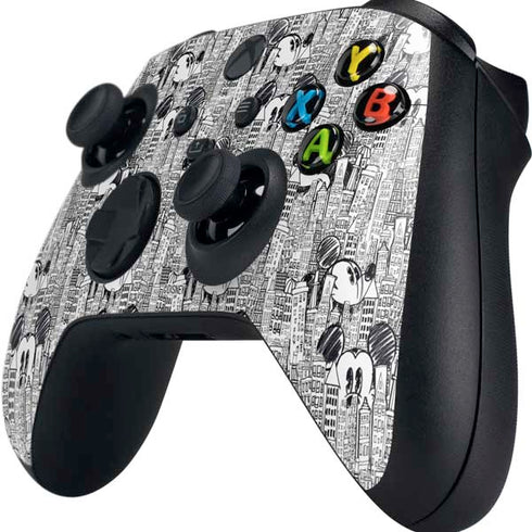 Disney Mickey Mouse Cityscape Sketch Xbox Series X Controller Skin
