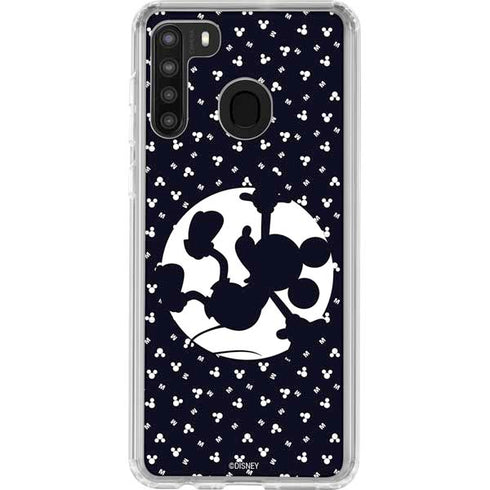 Disney Mickey Mouse Falling Silhouette Galaxy A21 Clear Case