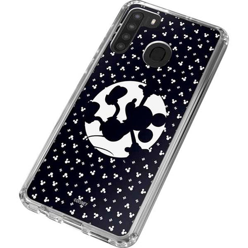 Disney Mickey Mouse Falling Silhouette Galaxy A21 Clear Case