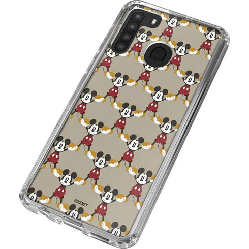 Disney Mickey Mouse Pattern Formation Galaxy A21 Clear Case