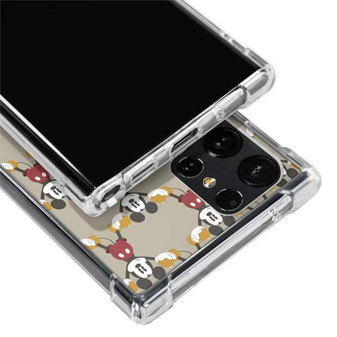 Disney Mickey Mouse Pattern Formation Galaxy S22 Ultra Clear Case