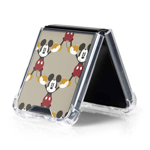 Disney Mickey Mouse Pattern Formation Galaxy Z Flip5 5G Clear Case
