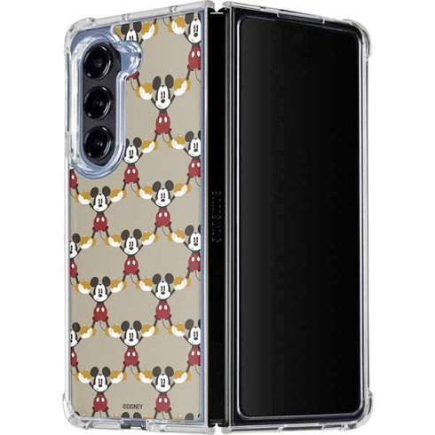 Disney Mickey Mouse Pattern Formation Galaxy Z Fold5 5G Clear Case