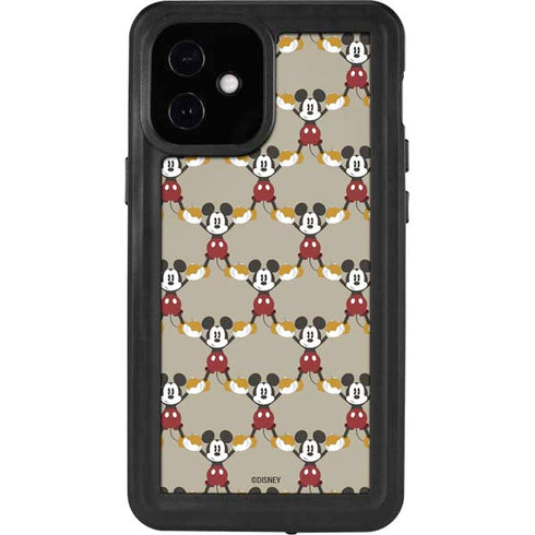 Disney Mickey Mouse Pattern Formation iPhone 12 Mini Waterproof Case