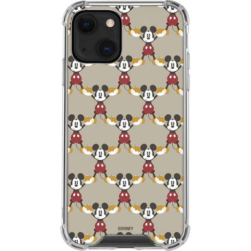 Disney Mickey Mouse Pattern Formation iPhone 13 Mini Clear Case
