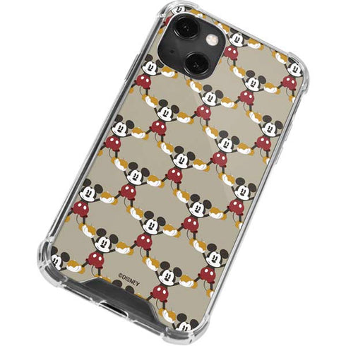 Disney Mickey Mouse Pattern Formation iPhone 13 Mini Clear Case
