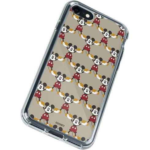 Disney Mickey Mouse Pattern Formation iPhone SE (2nd & 3rd Gen) Clear Case