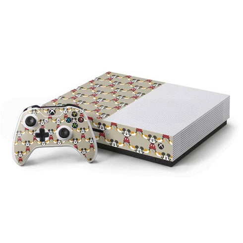 Disney Mickey Mouse Pattern Formation Xbox One S Console and Controller Bundle Skin