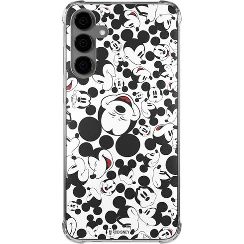 Disney Mickey Mouse Face Pattern Galaxy S24 Plus Clear Case