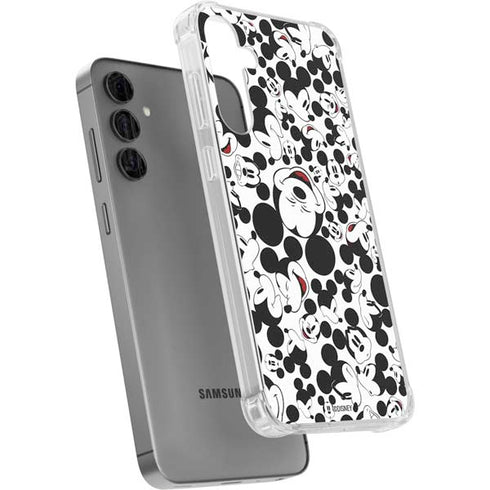 Disney Mickey Mouse Face Pattern Galaxy S24 Plus Clear Case