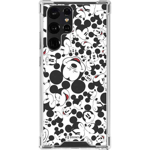 Disney Mickey Mouse Face Pattern Galaxy S24 Ultra Clear Case