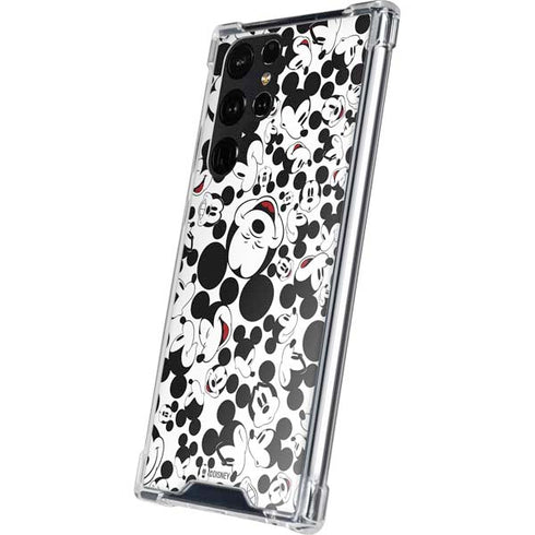 Disney Mickey Mouse Face Pattern Galaxy S24 Ultra Clear Case