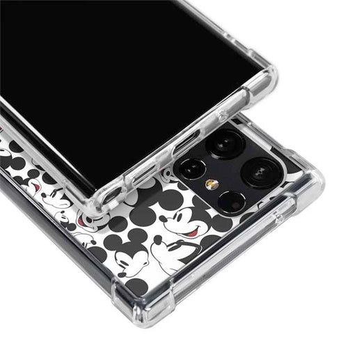 Disney Mickey Mouse Face Pattern Galaxy S24 Ultra Clear Case