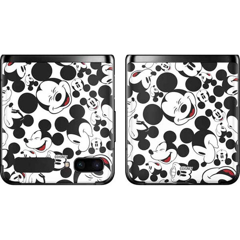 Disney Mickey Mouse Face Pattern Galaxy Z Flip Skin
