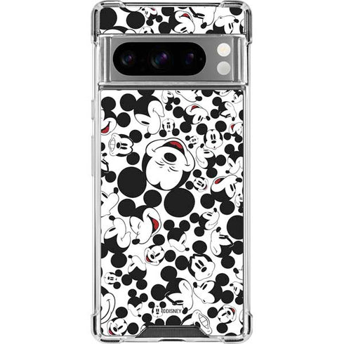Disney Mickey Mouse Face Pattern Google Pixel 8 Pro Clear Case