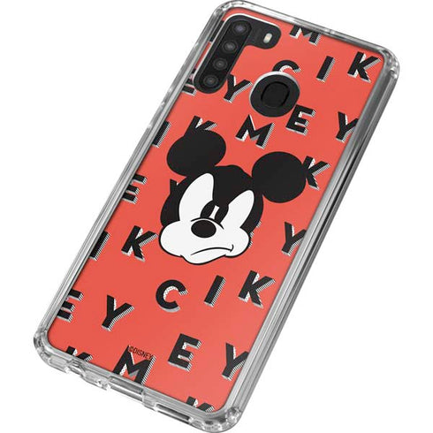 Disney Mickey Mouse Grumpy Face Galaxy A21 Clear Case
