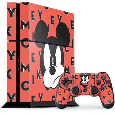 Disney Mickey Mouse Grumpy Face PS4 Console and Controller Bundle Skin