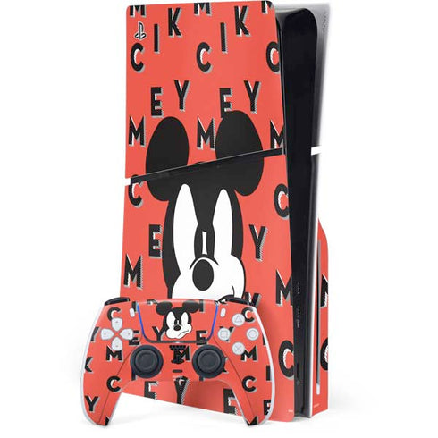 Disney Mickey Mouse Grumpy Face PS5 Slim Disk Bundle Skin