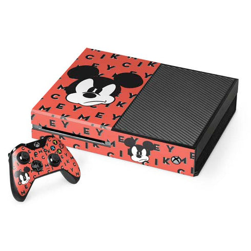 Disney Mickey Mouse Grumpy Face Xbox One Console and Controller Bundle Skin