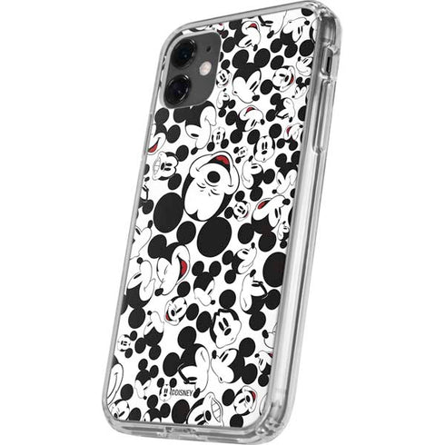 Disney Mickey Mouse Face Pattern iPhone 11 Clear Case