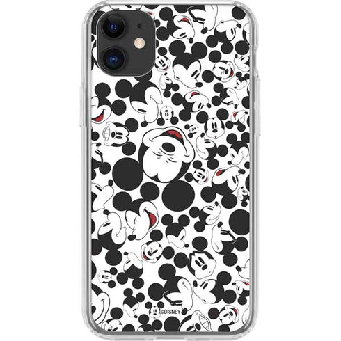 Disney Mickey Mouse Face Pattern iPhone 11 Clear Case