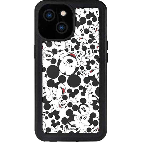 Disney Mickey Mouse Face Pattern iPhone 13 Mini Waterproof Case