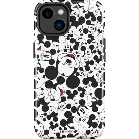 Disney Mickey Mouse Face Pattern iPhone 14 Plus Impact Case