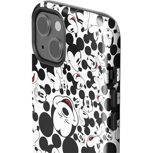 Disney Mickey Mouse Face Pattern iPhone 15 Plus Impact Case