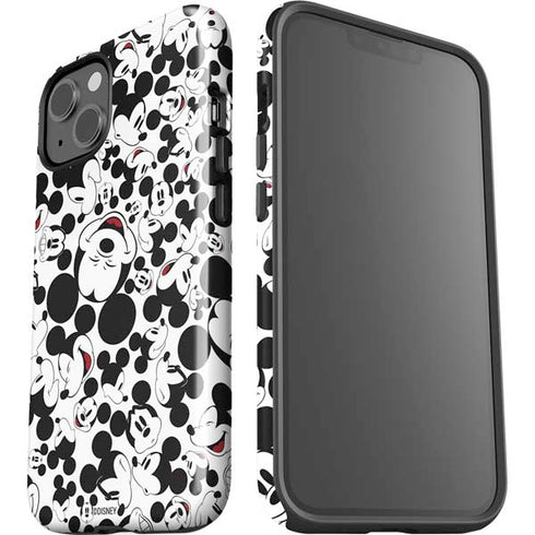 Disney Mickey Mouse Face Pattern iPhone 15 Plus Impact Case