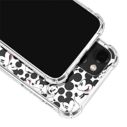 Disney Mickey Mouse Face Pattern iPhone 15 Plus Clear Case