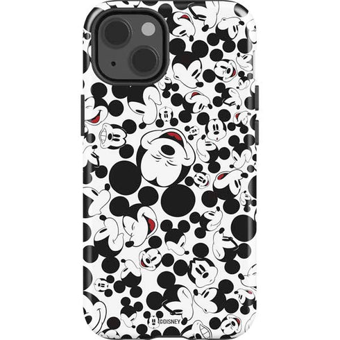 Disney Mickey Mouse Face Pattern iPhone 15 Impact Case