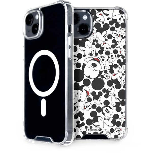 Disney Mickey Mouse Face Pattern iPhone 15 Plus MagSafe Case