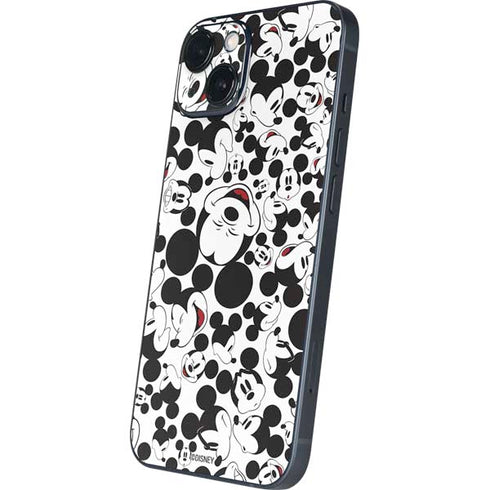 Disney Mickey Mouse Face Pattern iPhone 15 Plus Skin