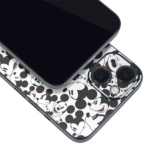 Disney Mickey Mouse Face Pattern iPhone 15 Plus Skin