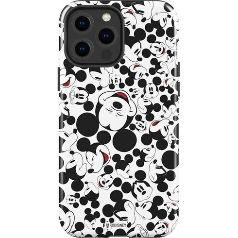Disney Mickey Mouse Face Pattern iPhone 14 Pro Max Impact Case