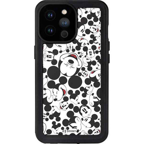 Disney Mickey Mouse Face Pattern iPhone 14 Pro Max Waterproof Case