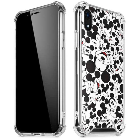 Disney Mickey Mouse Face Pattern iPhone XR Clear Case