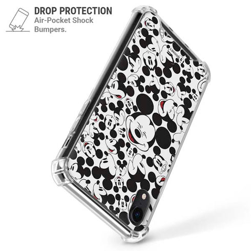 Disney Mickey Mouse Face Pattern iPhone XR Clear Case