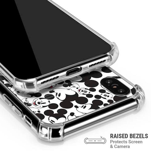 Disney Mickey Mouse Face Pattern iPhone XS Max Clear Case