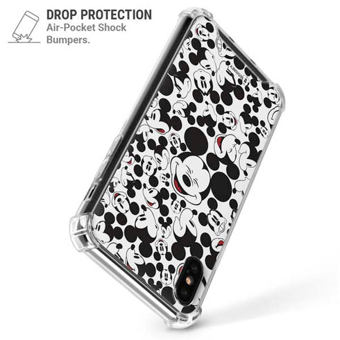 Disney Mickey Mouse Face Pattern iPhone XS Max Clear Case
