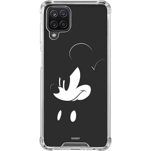 Disney Mickey Mouse Black and White Galaxy A12 Clear Case