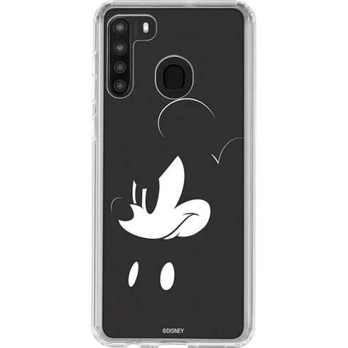 Disney Mickey Mouse Black and White Galaxy A21 Clear Case