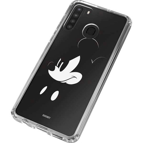 Disney Mickey Mouse Black and White Galaxy A21 Clear Case