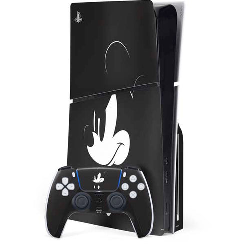 Disney Mickey Mouse Black and White PS5 Slim Disk Bundle Skin