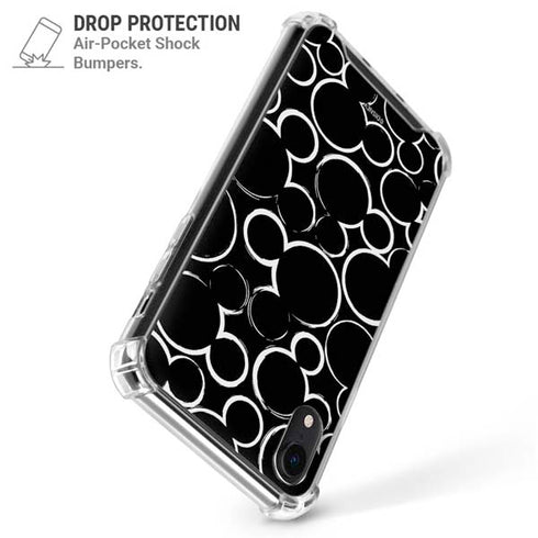 Disney Mickey Mouse Logo Pattern iPhone XR Clear Case