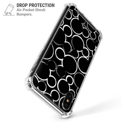 Disney Mickey Mouse Logo Pattern iPhone XS Max Clear Case