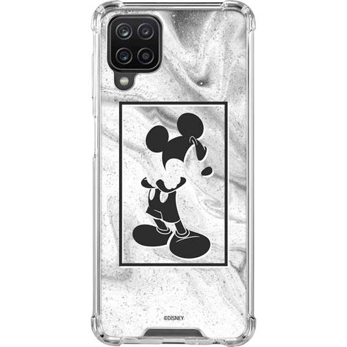 Disney Mickey Mouse Shape on Marble Galaxy A12 Clear Case
