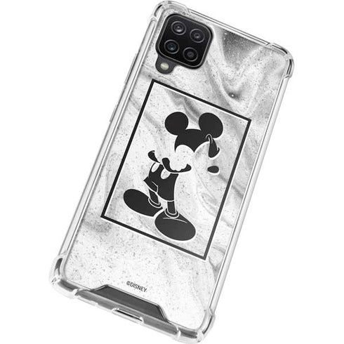 Disney Mickey Mouse Shape on Marble Galaxy A12 Clear Case