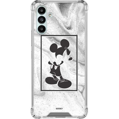 Disney Mickey Mouse Shape on Marble Galaxy A13 5G Clear Case